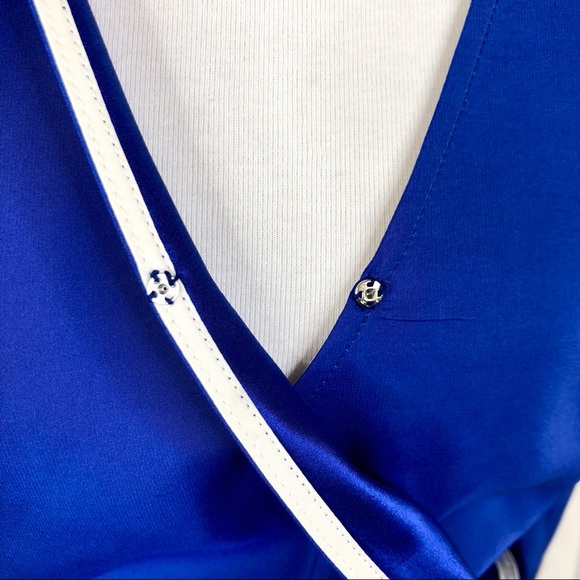 P A R K E R : Color Block Faux Wrap Mini Dress - Picture 4 of 8